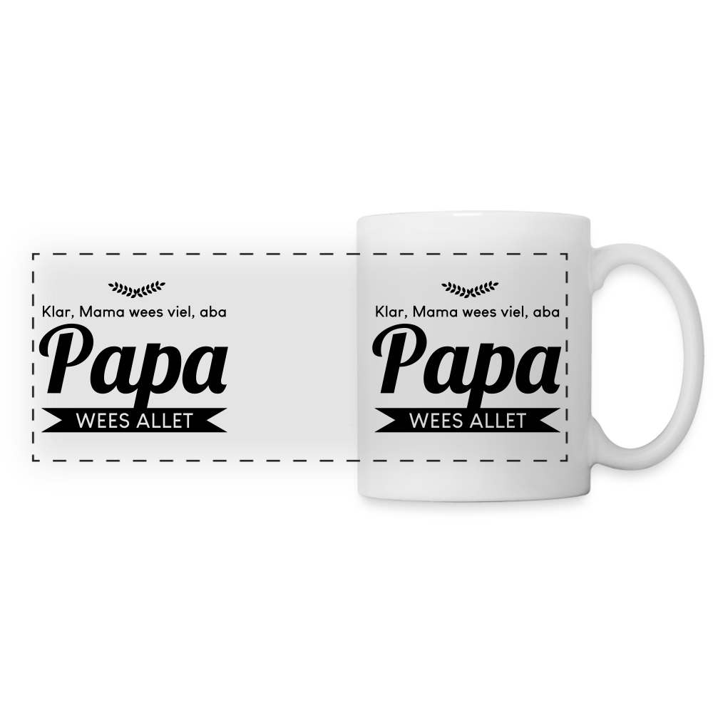 Papa wees allet - Tasse zweifarbig - weiß