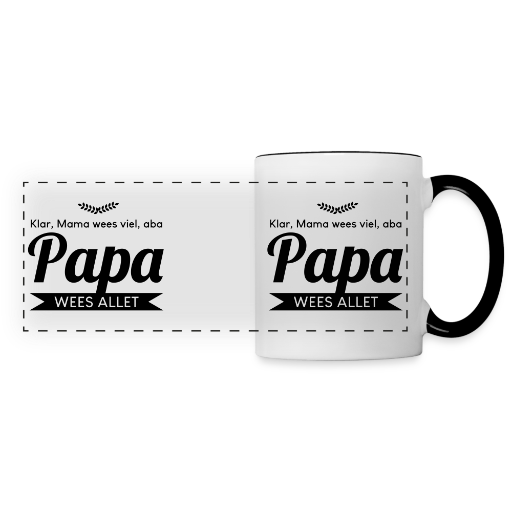Papa wees allet - Tasse zweifarbig - Weiß/Schwarz
