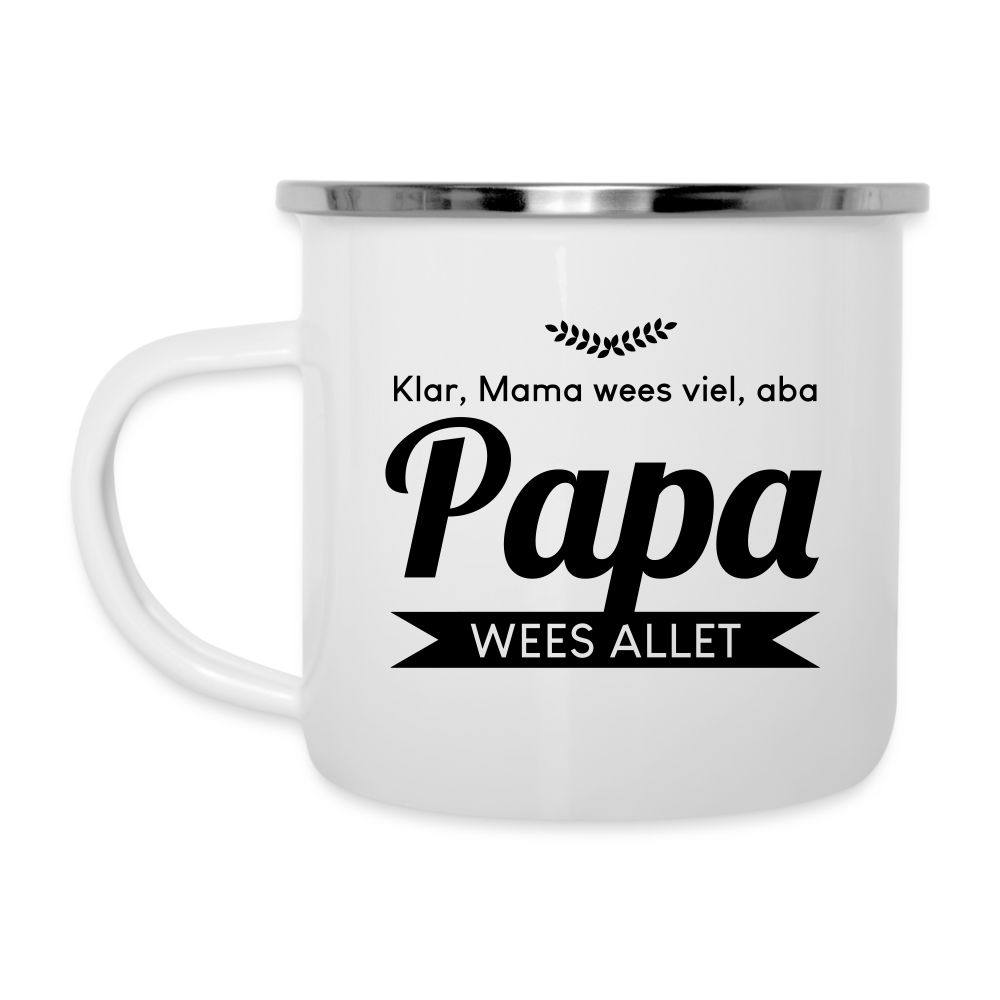 Papa wees allet - Emaille Tasse