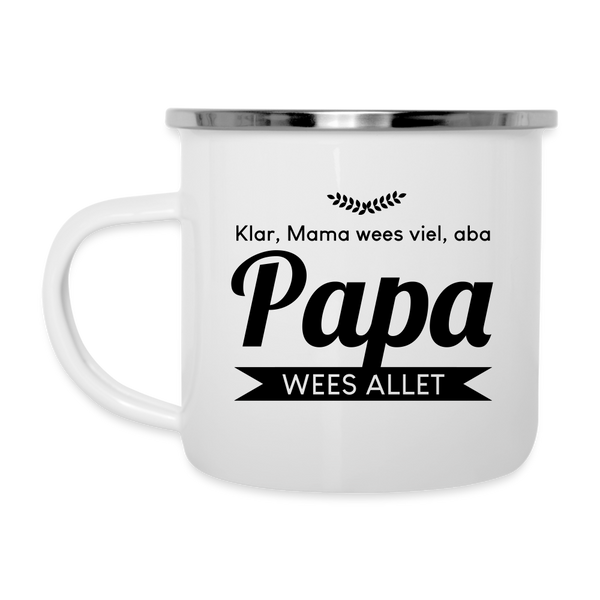 Papa wees allet - Emaille Tasse