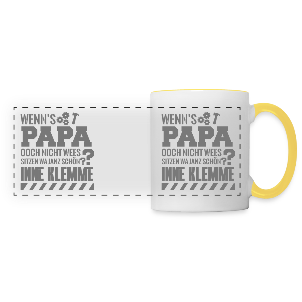 Wenn's Papa - Tasse zweifarbig - Weiß/Gelb