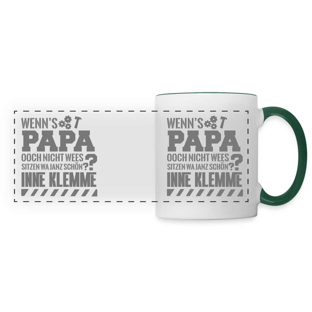 Wenn's Papa - Tasse zweifarbig - Weiß/Dunkelgrün