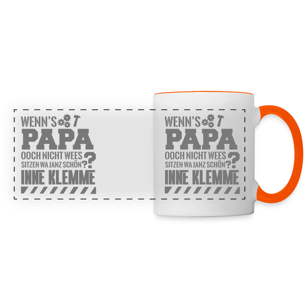 Wenn's Papa - Tasse zweifarbig - Weiß/Orange