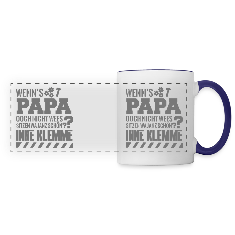 Wenn's Papa - Tasse zweifarbig - Weiß/Kobaltblau