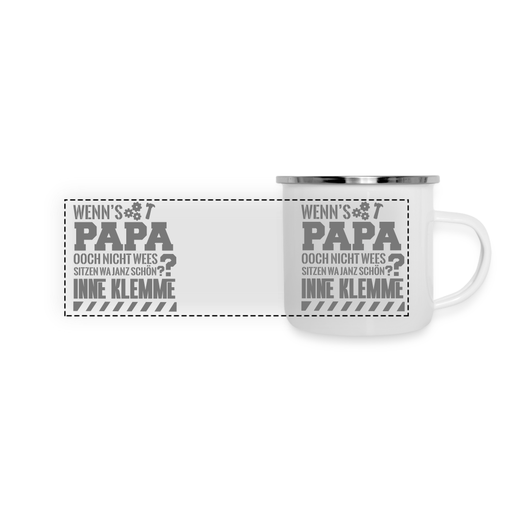 Wenn's Papa - Emaille Tasse - weiß