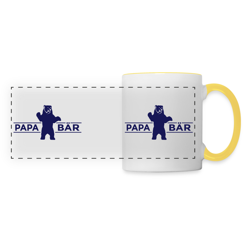 Papa Bär - Tasse zweifarbig - Weiß/Gelb