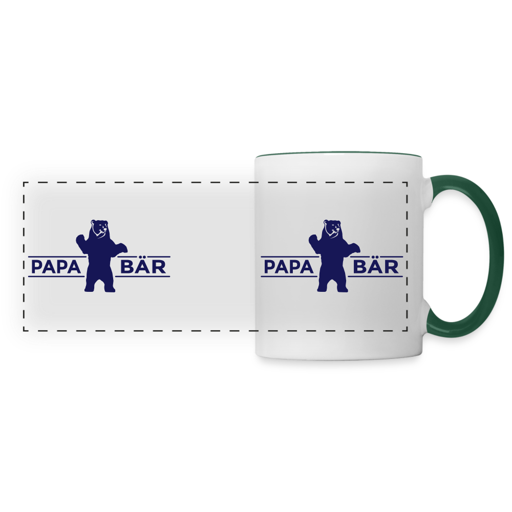Papa Bär - Tasse zweifarbig - Weiß/Dunkelgrün