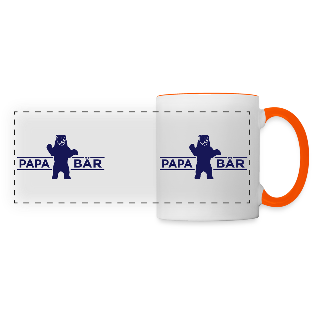 Papa Bär - Tasse zweifarbig - Weiß/Orange