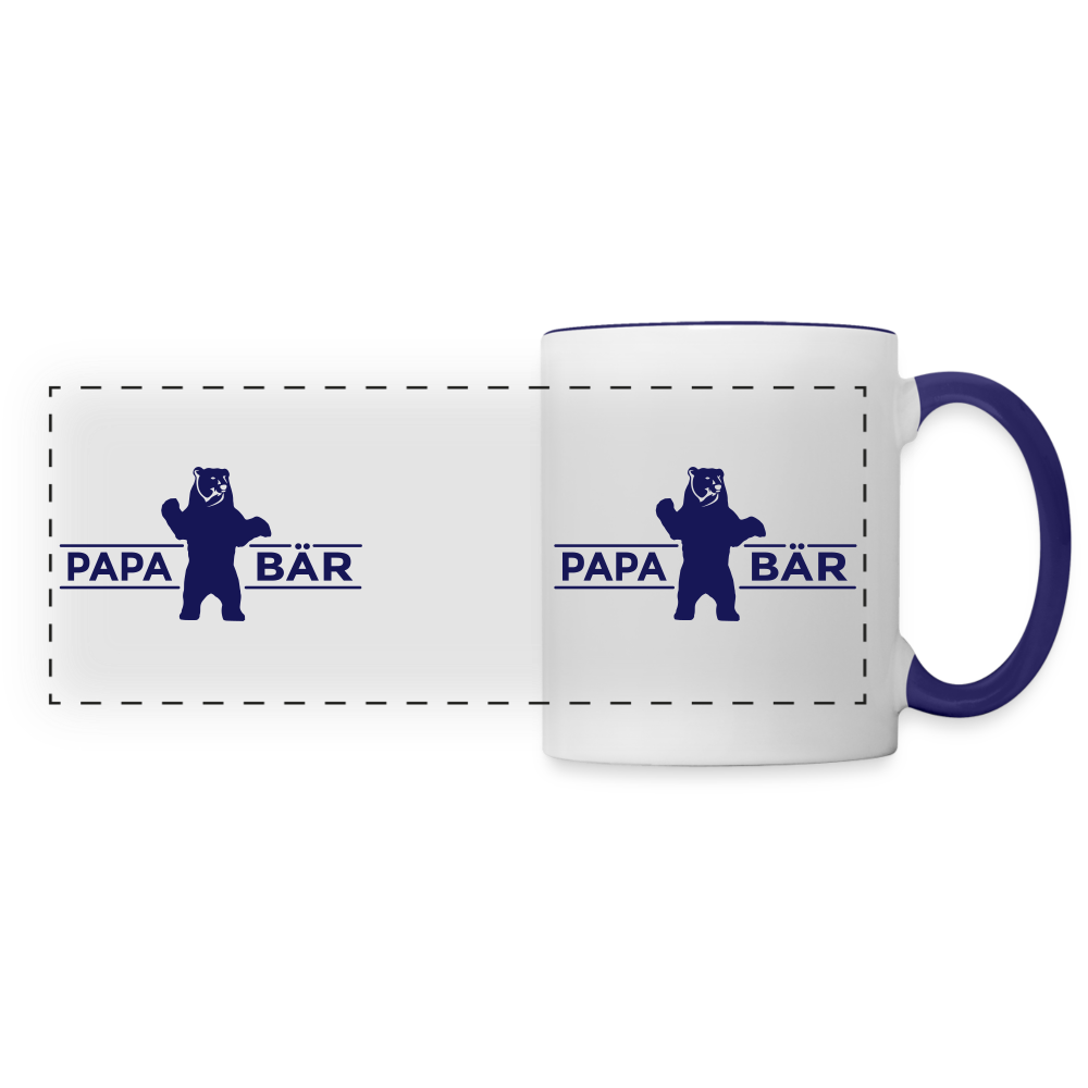 Papa Bär - Tasse zweifarbig - Weiß/Kobaltblau