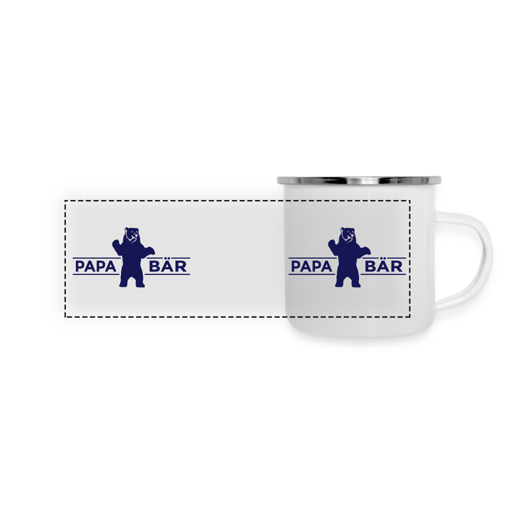 Papa Bär - Emaille Tasse - weiß