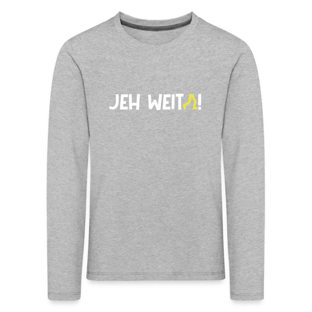 Jeh Weita! - Kinder Langarmshirt - Grau meliert