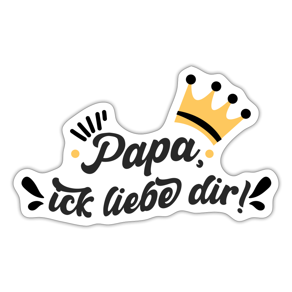 Papa, ick liebe dir!  - Aufkleber - Mattweiß