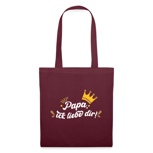 Papa, ick liebe dir!  - Stoffbeutel - Burgunderrot