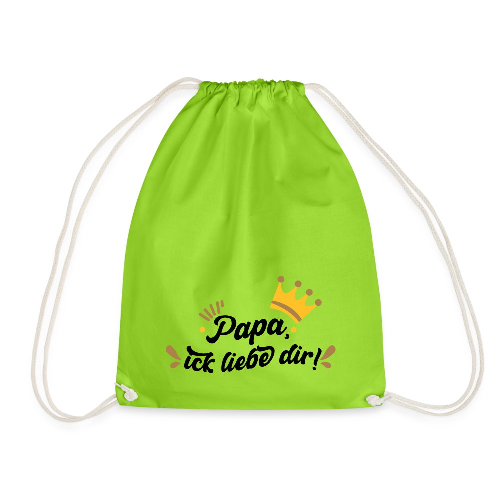 Papa, ick liebe dir!  - Turnbeutel - Neongrün