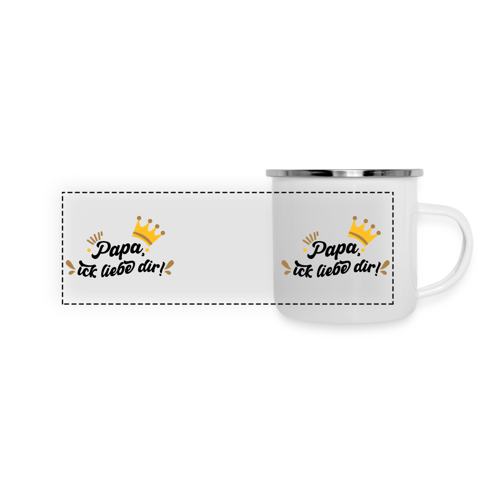 Papa, ick liebe dir!  - Emaille Tasse - weiß