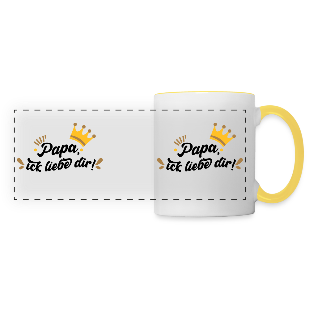 Papa, ick liebe dir!  - Tasse zweifarbig - Weiß/Gelb