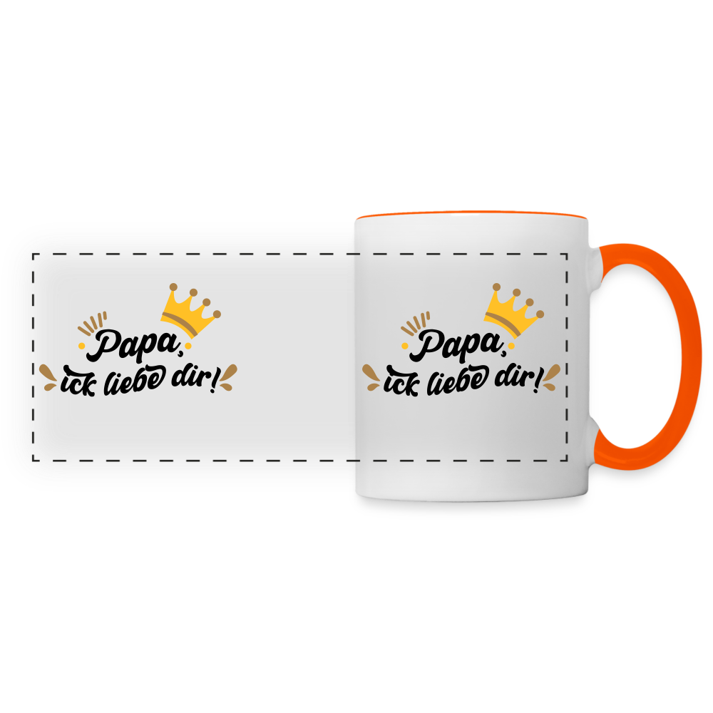 Papa, ick liebe dir!  - Tasse zweifarbig - Weiß/Orange