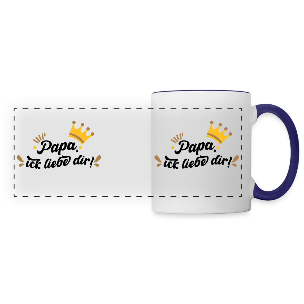 Papa, ick liebe dir!  - Tasse zweifarbig - Weiß/Kobaltblau