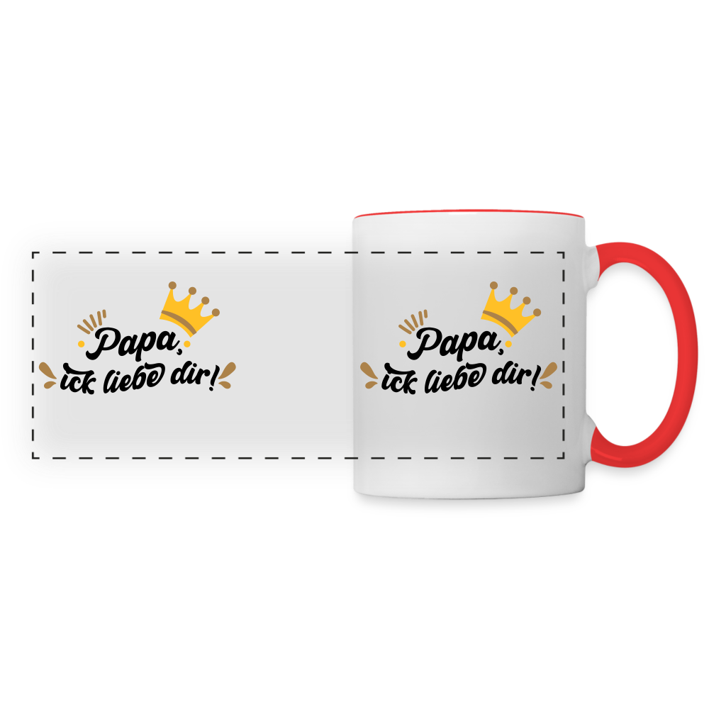 Papa, ick liebe dir!  - Tasse zweifarbig - Weiß/Rot