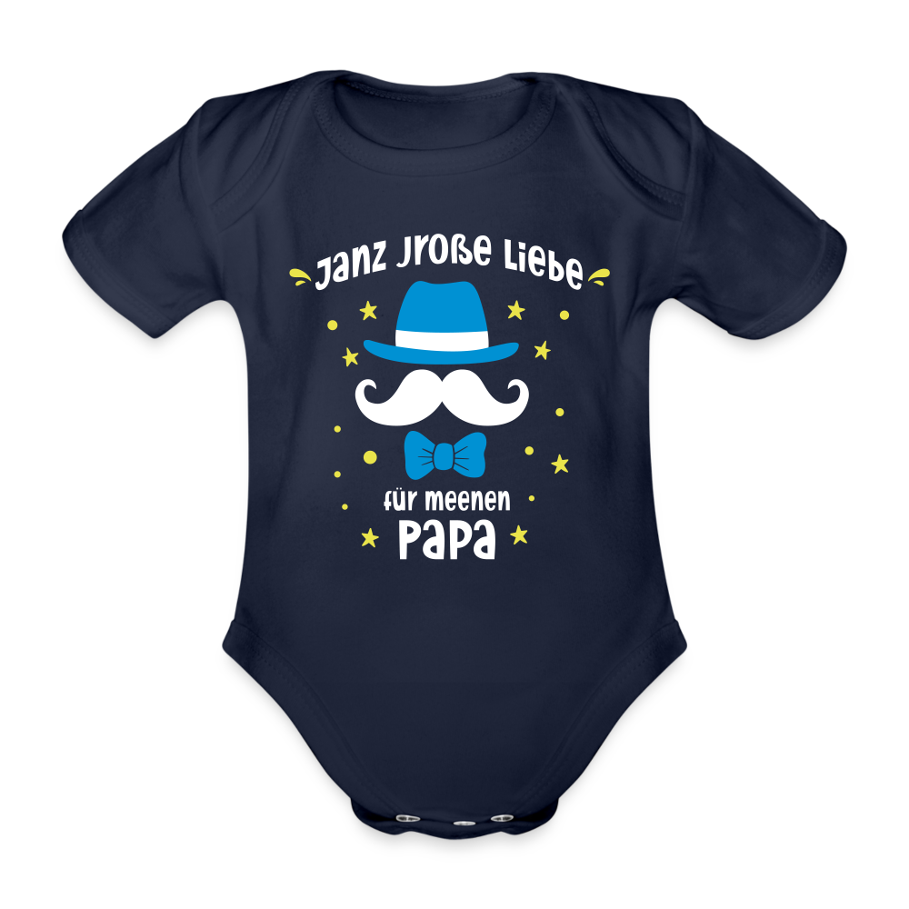 Janz jroße Liebe für meene Papa - Bio-Kurzarmbody - Dunkelnavy