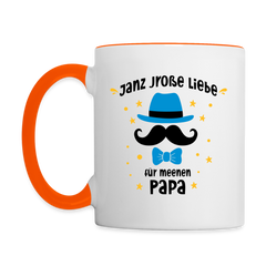 Janz jroße Liebe für meenen Papa - Tasse zweifarbig