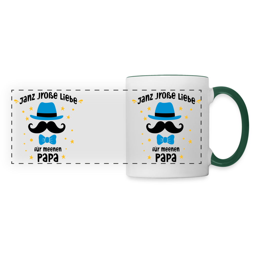 Janz jroße Liebe für meene Papa - Tasse zweifarbig - Weiß/Dunkelgrün