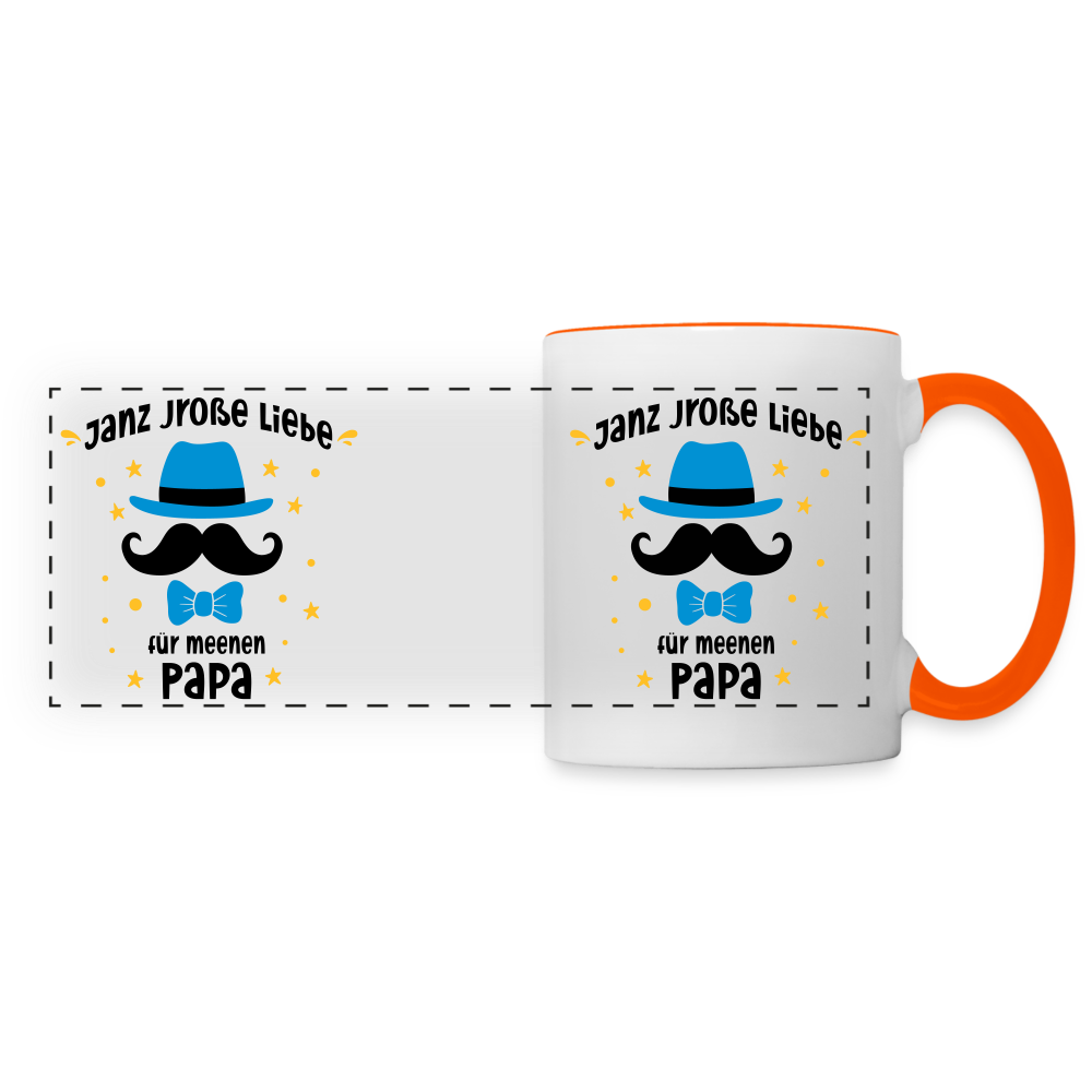 Janz jroße Liebe für meene Papa - Tasse zweifarbig - Weiß/Orange