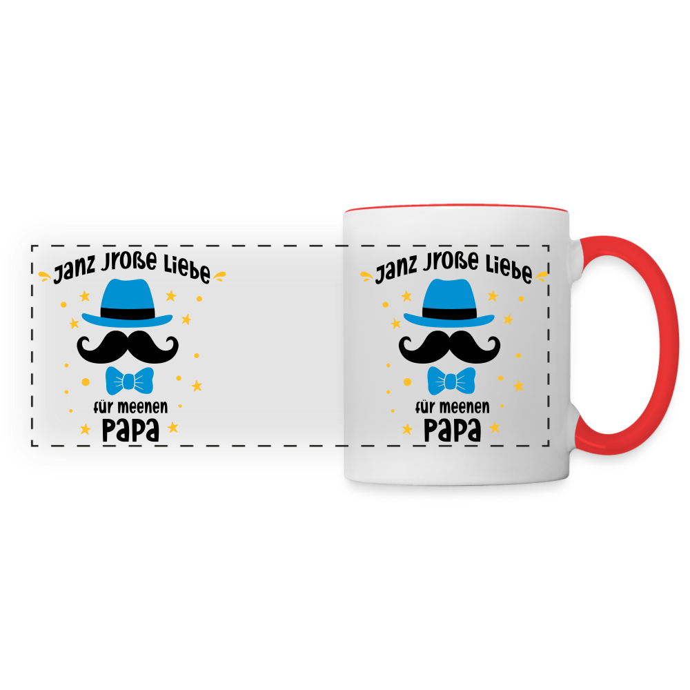 Janz jroße Liebe für meene Papa - Tasse zweifarbig - Weiß/Rot
