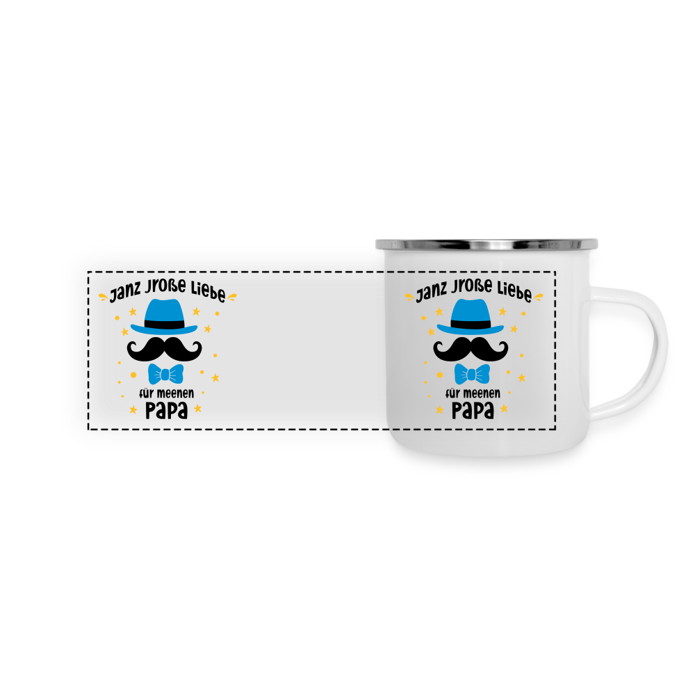 Janz jroße Liebe für meene Papa - Emaille Tasse - weiß