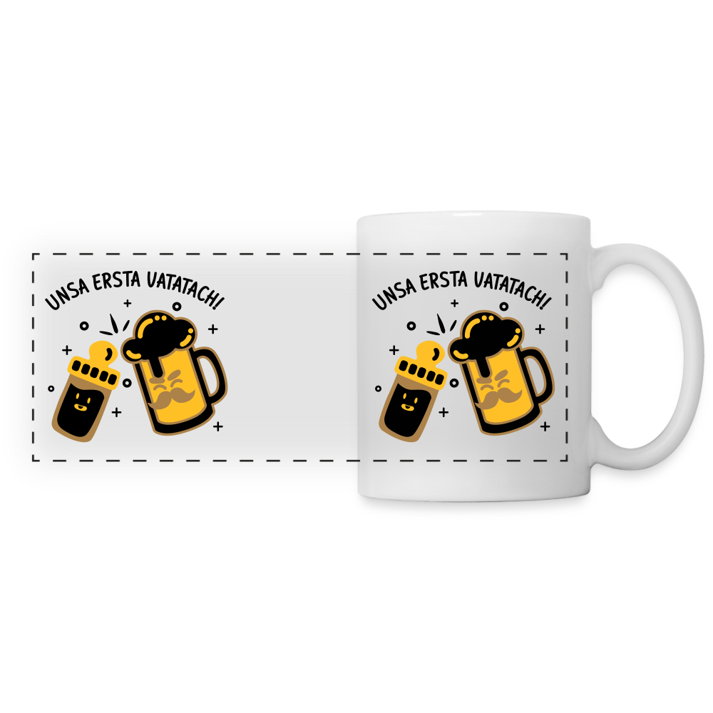 unsa ersta Vatatach! - Tasse zweifarbig - weiß