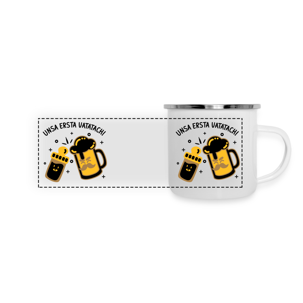 unsa ersta Vatatach! - Emaille Tasse - weiß