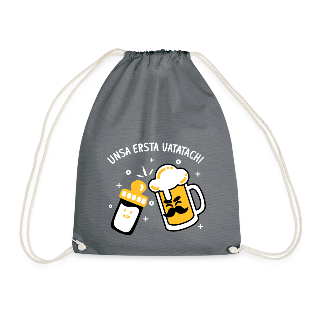unsa ersta Vatatach! - Turnbeutel - Grau