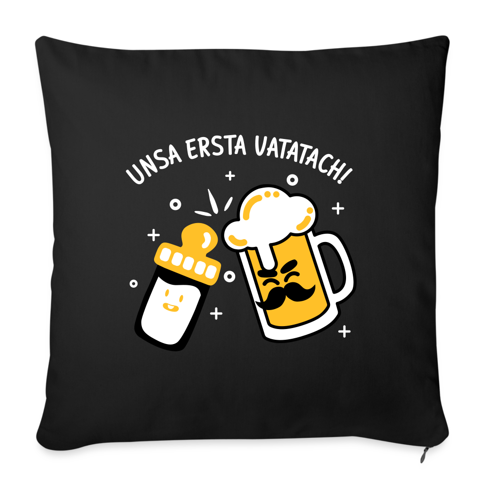 unsa ersta Vatatach! - Sofakissen mit Füllung (45 x 45 cm) - Schwarz