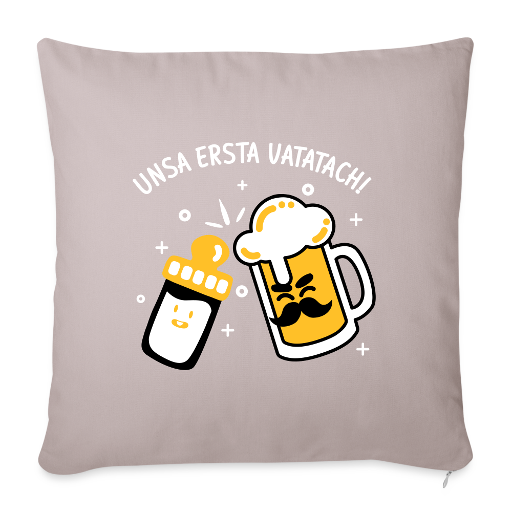 unsa ersta Vatatach! - Sofakissen mit Füllung (45 x 45 cm) - helles Taupe