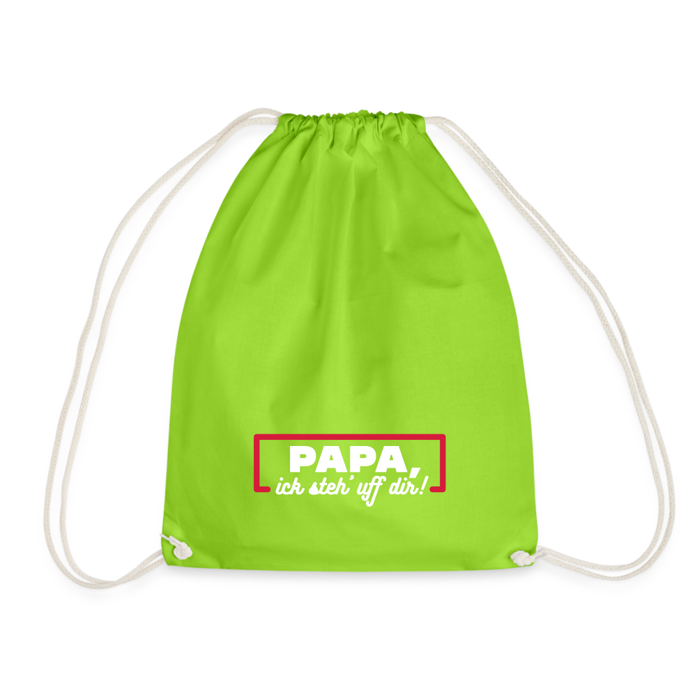 Papa, ick steh' uff dir - Turnbeutel - Neongrün