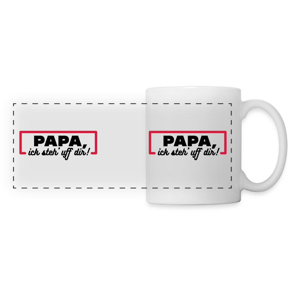 Papa, ick steh' uff dir - Tasse zweifarbig - weiß
