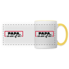 Papa, ick steh' uff dir - Tasse zweifarbig - Weiß/Gelb
