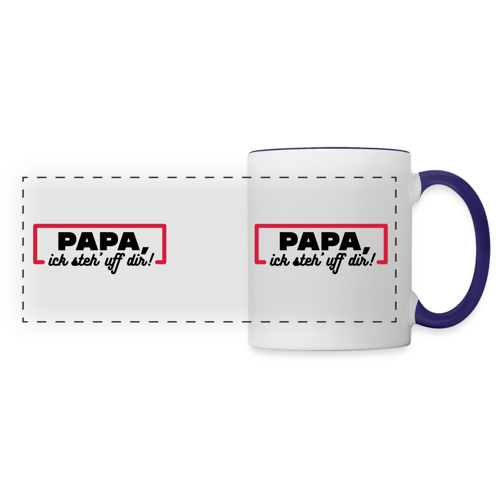 Papa, ick steh' uff dir - Tasse zweifarbig - Weiß/Kobaltblau