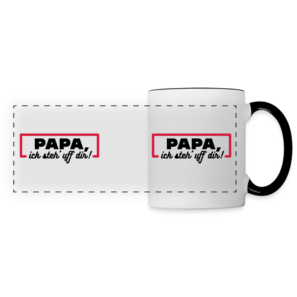Papa, ick steh' uff dir - Tasse zweifarbig - Weiß/Schwarz