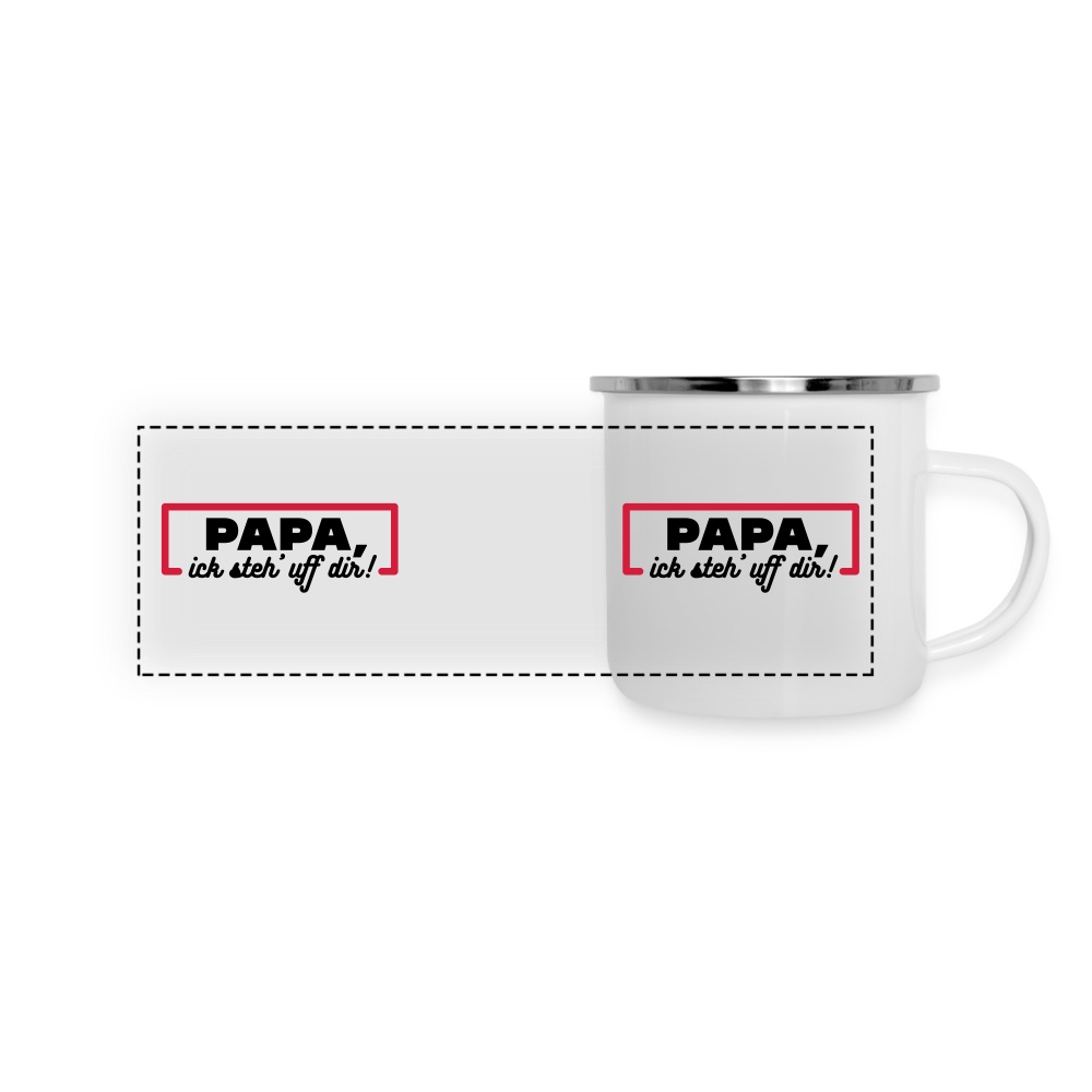 Papa, ick steh' uff dir - Emaille Tasse - weiß