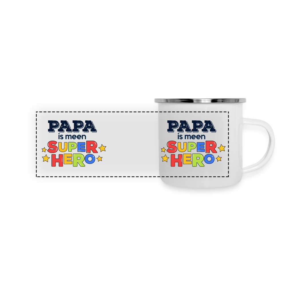 Super Hero - Emaille Tasse - weiß