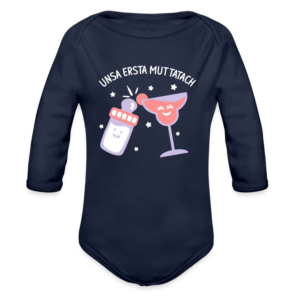 unsa ersta Muttatach - Bio-Langarmbody - Dunkelnavy