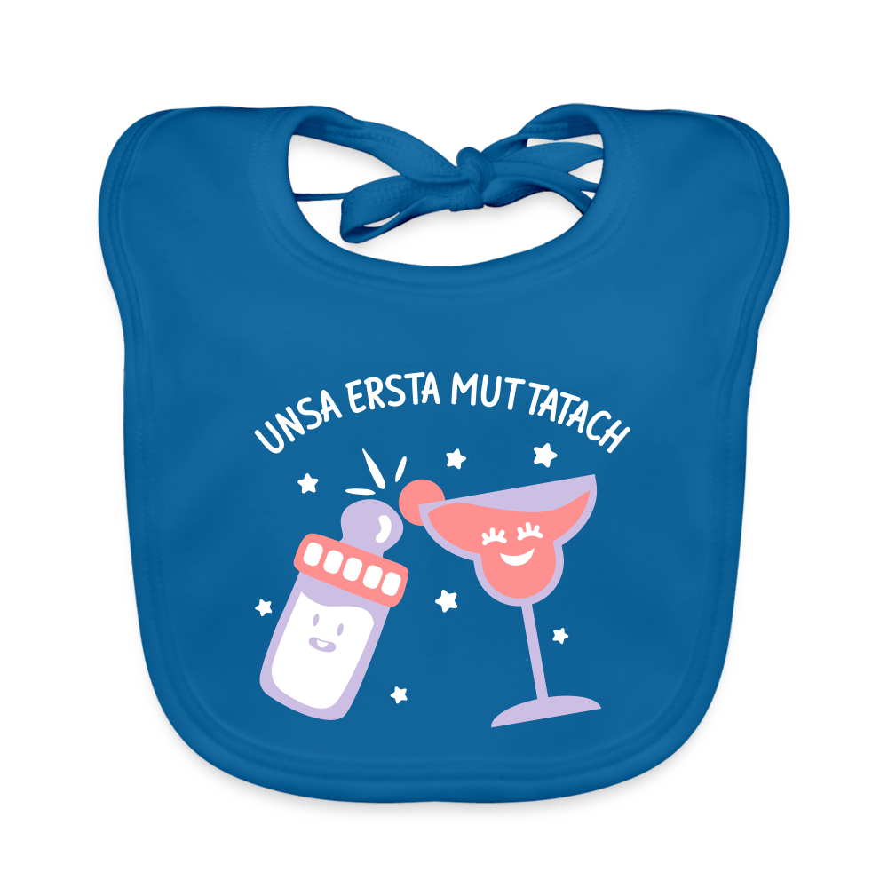 unsa ersta Muttatach - Lätzchen - Pfauenblau