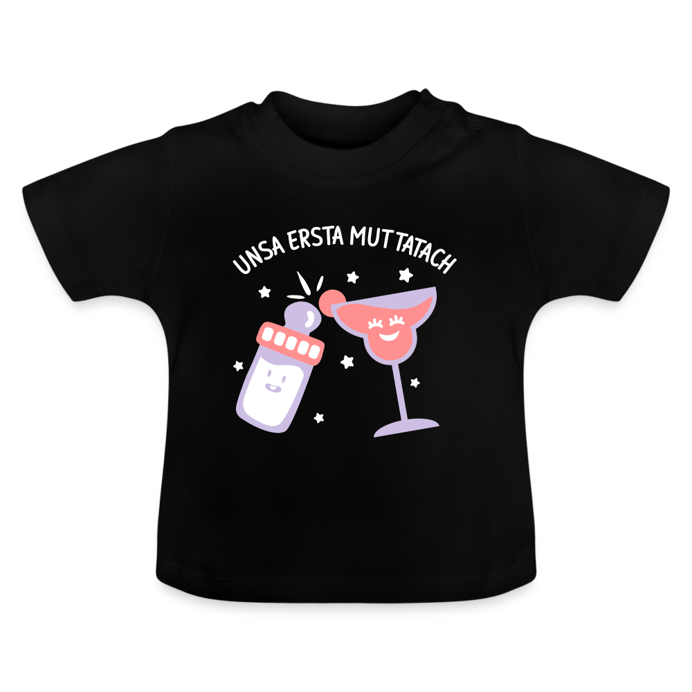 unsa ersta Muttatach - Baby T-Shirt - Schwarz