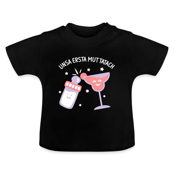 unsa ersta Muttatach - Baby T-Shirt - Schwarz