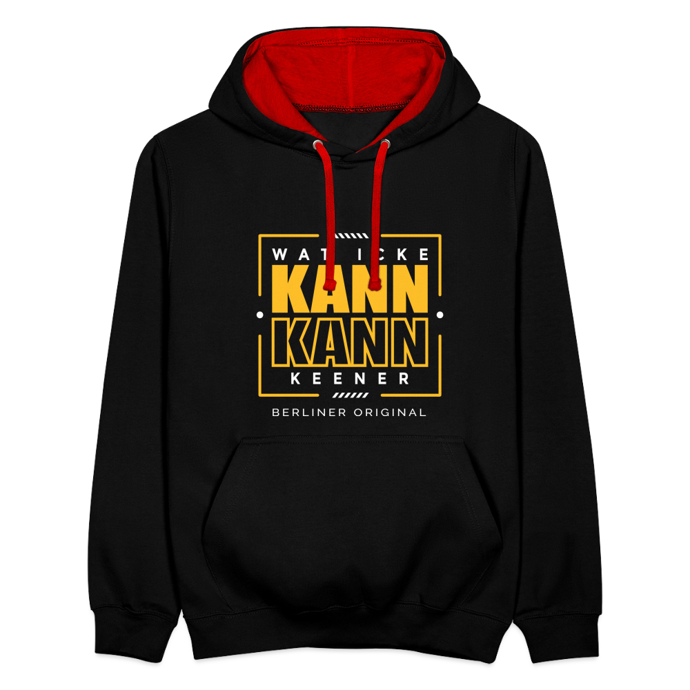 Wat Icke Kann, Kann Keener - Kontrast Hoodie - Schwarz/Rot
