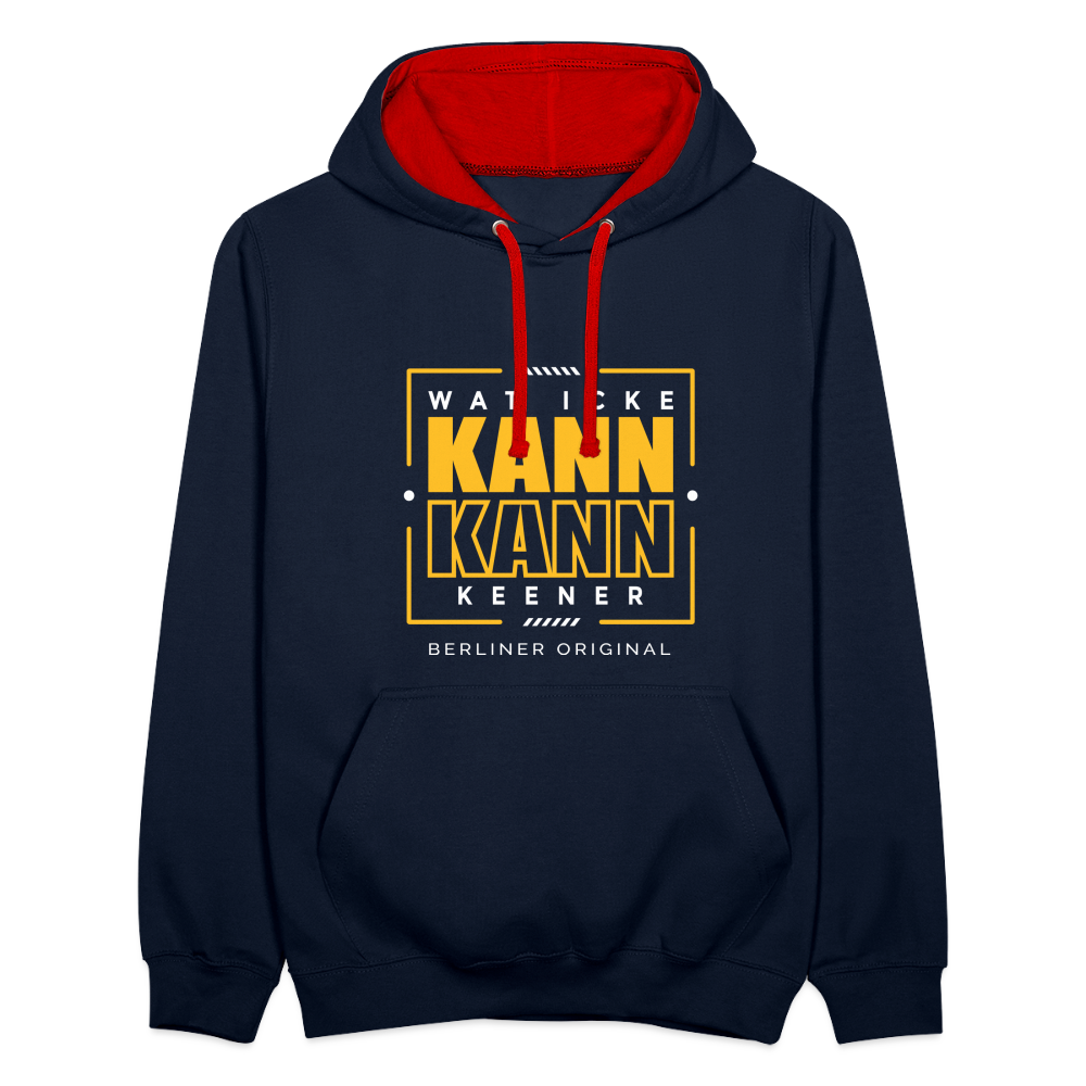 Wat Icke Kann, Kann Keener - Kontrast Hoodie - Navy/Rot