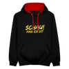 Schau! Find Ick Dit - Kontrast Hoodie - Schwarz/Rot