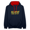 Schau! Find Ick Dit - Kontrast Hoodie - Navy/Rot