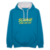Schau! Find Ick Dit - Kontrast Hoodie - Pfauenblau/Grau meliert